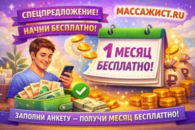 Продвигайте свои услуги бесплатно: МАССАЖИСТ.РУ предлагает первый месяц рекламы в подарок